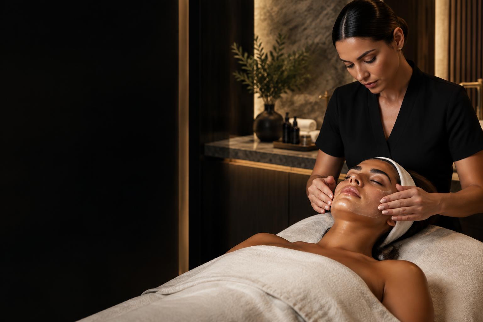 Beauty By Us Miami esthetician performing a luxury facial